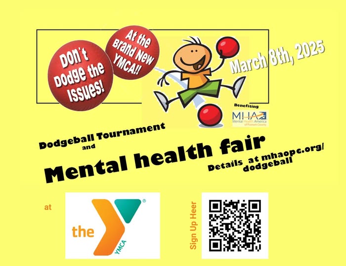 Flyer about the dodgeball tournament on March 8th