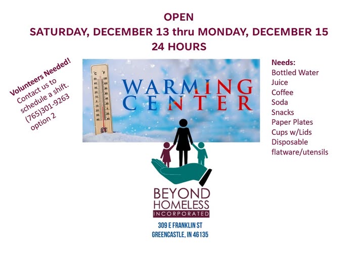 Flyer for Beyond Homeless's Warming Center