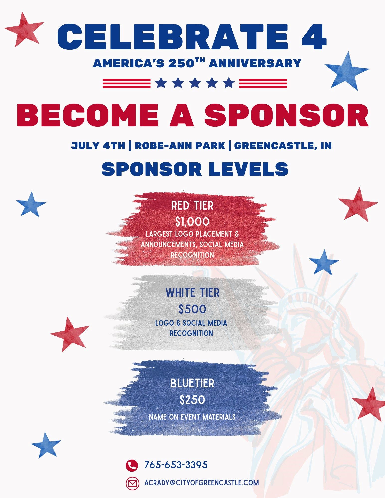 Celebrate 4 Sponsor flyer